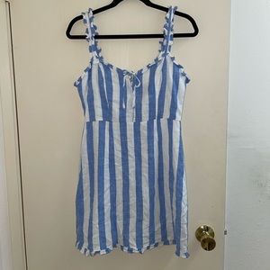 Blue and white striped size M sleeveless dress
